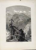 Original Old Antique Print Engravings Wood C1872 Summit Sierras Art Victorian