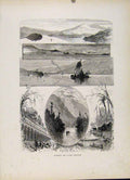 Original Old Antique Print Scenes Lake George Dome Sabbath Point Fitch