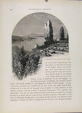 Original Old Antique Print South Fort Ticonderoga Lake Champlain Wood Engraving