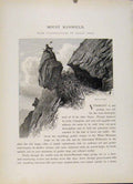 Original Old Antique Print Mount Mansfield Rock Terror Wood Engraving