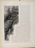 Original Old Antique Print Corduroy Bridge Mount Mansfield Road Engraved