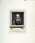 Original Old Antique Print John Stow Fine Art Portrait C1880 19th