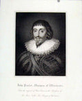 Original Old Antique Print C1880 Portrait John Panlet Marquis Winchester 19th