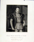 Original Old Antique Print C1830 Portrait Art Thomas Howard Fourth Duke Norfolk