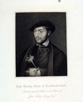 Old Antique Print John Dudle Duke Northumberland Portrait Fine Art C1830 19th