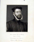 Original Old Antique Print Portrait James Stuart Ealr Murray C1830 19th Century