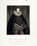 Original Old Antique Print Portrait Robert Deberur Earl Verulam C1830 19th