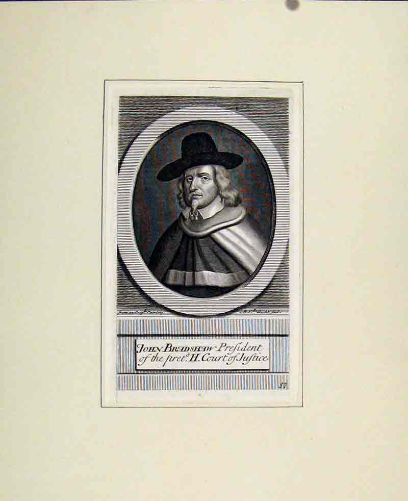 Original Old Antique Print John Brashwaw President Court Justice Portrait C1830