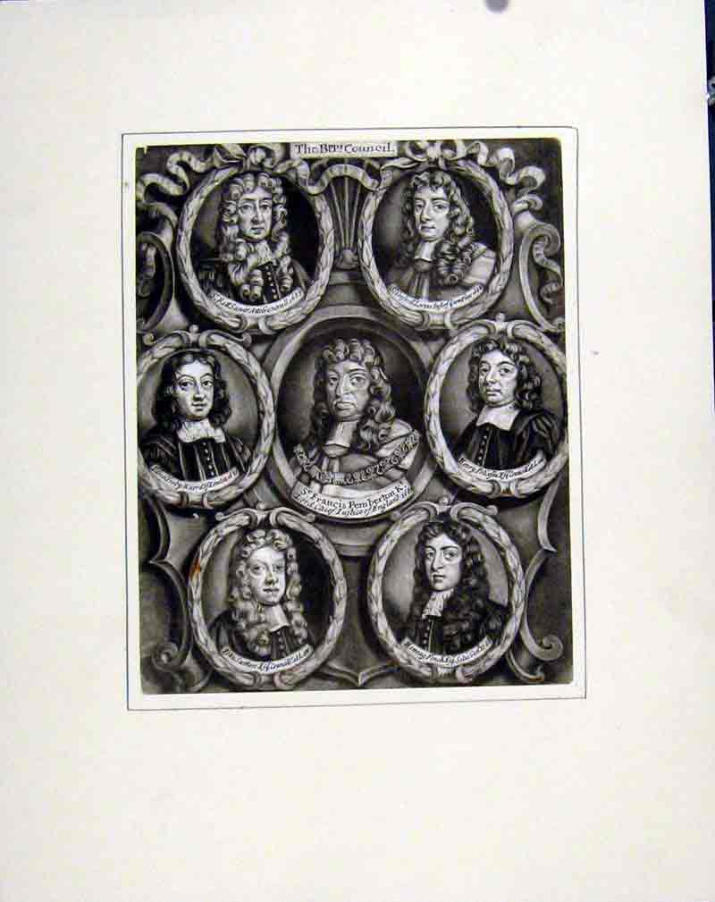 Original Old Antique Print Sir General Pembroke Counties England Portraits C1830