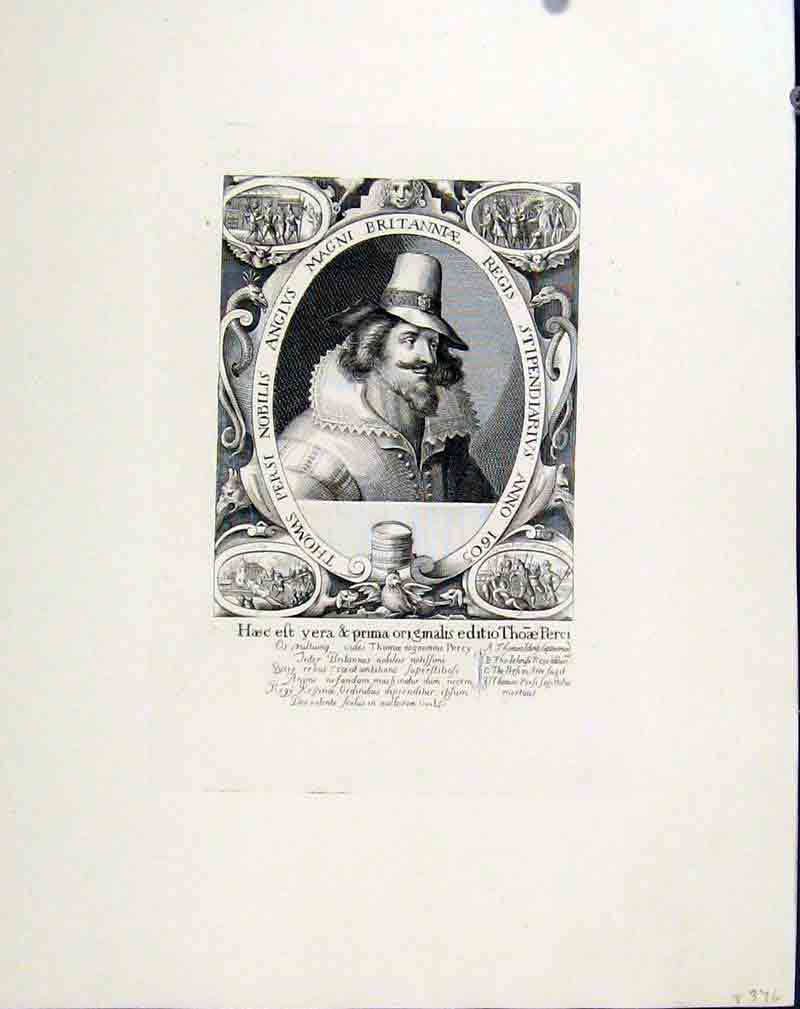 Original Old Antique Print Thomas Percy Portrait Fine Art C1830 19th Century