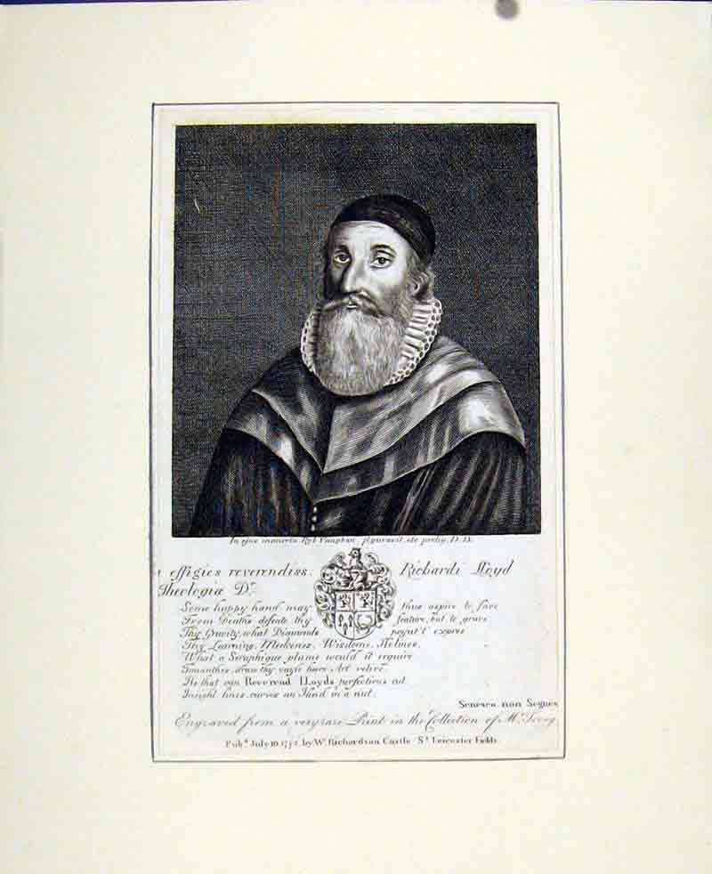 Original Old Antique Print Richardi Lloyd Portrait Fine Art C1830 19th Century