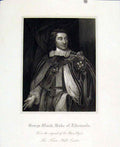 Original Old Antique Print George Monk Duke Albemarle Exeter Town Hall Portrait