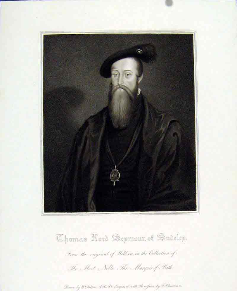 Original Old Antique Print Portrait Thomas Lord Weymour Sudeley C1830 Fine Art