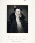 Original Old Antique Print Henry Grey Duke Suffolk Fine Art Portrait