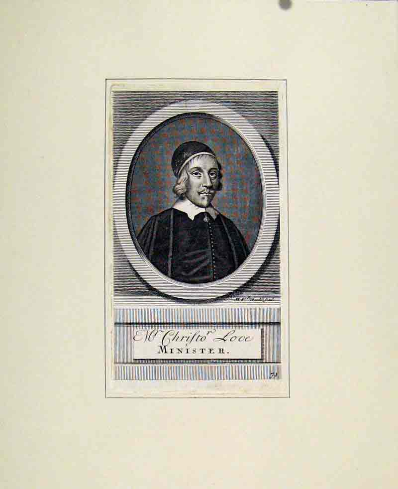 Original Old Antique Print Mr Christo Love Minister Portrait Fine Art