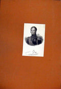 Original Old Antique Print Fine Art Portrait Ney Sketch Painting