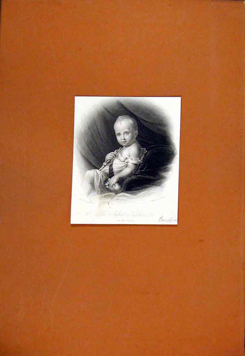 Original Old Antique Print Infant Napoleon Ii Portrait Fine Art 18th Century
