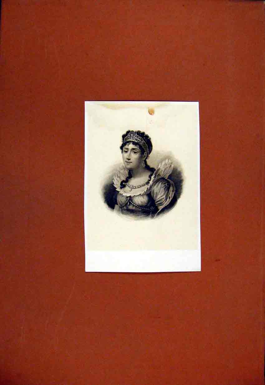 Original Old Antique Print Madam Bonapout Portrait Fine Art 1829 19th Century