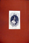 Original Old Antique Print Portrait Madame Bounaparte Fine Art 1829 19th Century