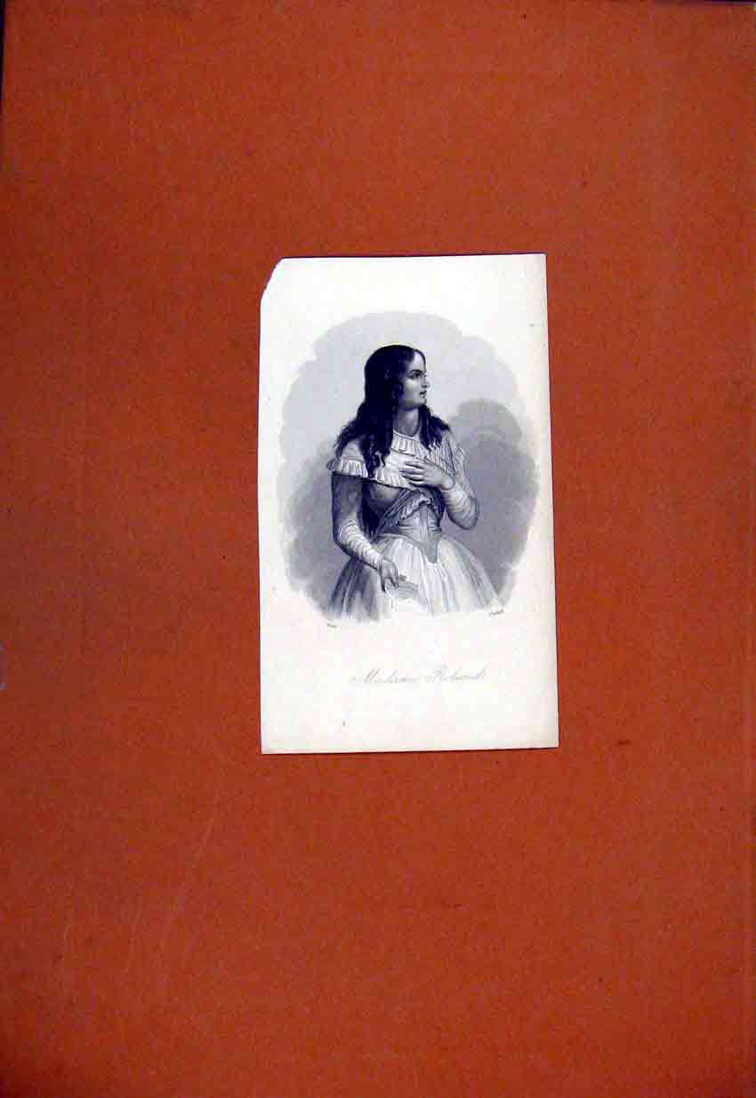 Original Old Antique Print Portrait C1829 Madame Roland Fine Art 19th Century