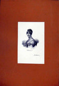 Original Old Antique Print Cortense Fine Art Portrait C1829 Fine Art 19th