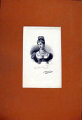 Original Old Antique Print Presse Borghese Portrait Fine Art
