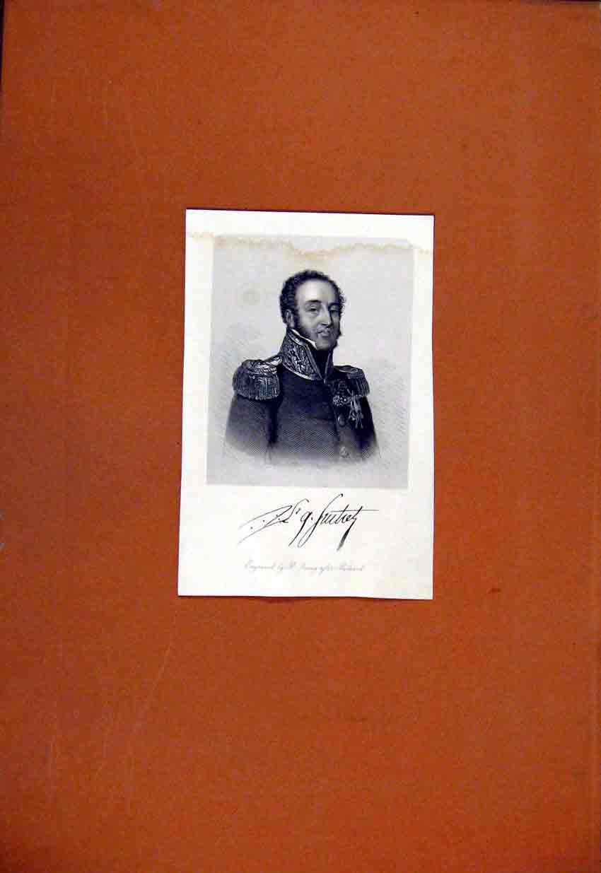 Original Old Antique Print Suitiey Portrait Fine Art C1829 19th Century