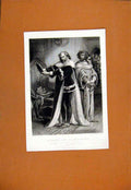Original Old Antique Print Richard Bolingbroke King Richard Shakespeare 1829