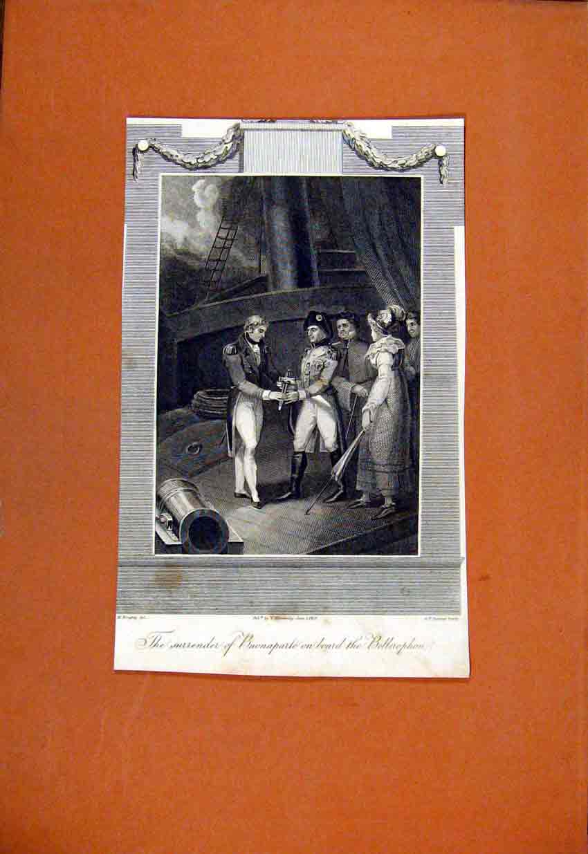 Original Old Antique Print Capture Buonapartes Carriage Fine Art Portrait