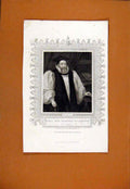 Original Old Antique Print George Abbot Archbishop Canterbury Verulam Earl