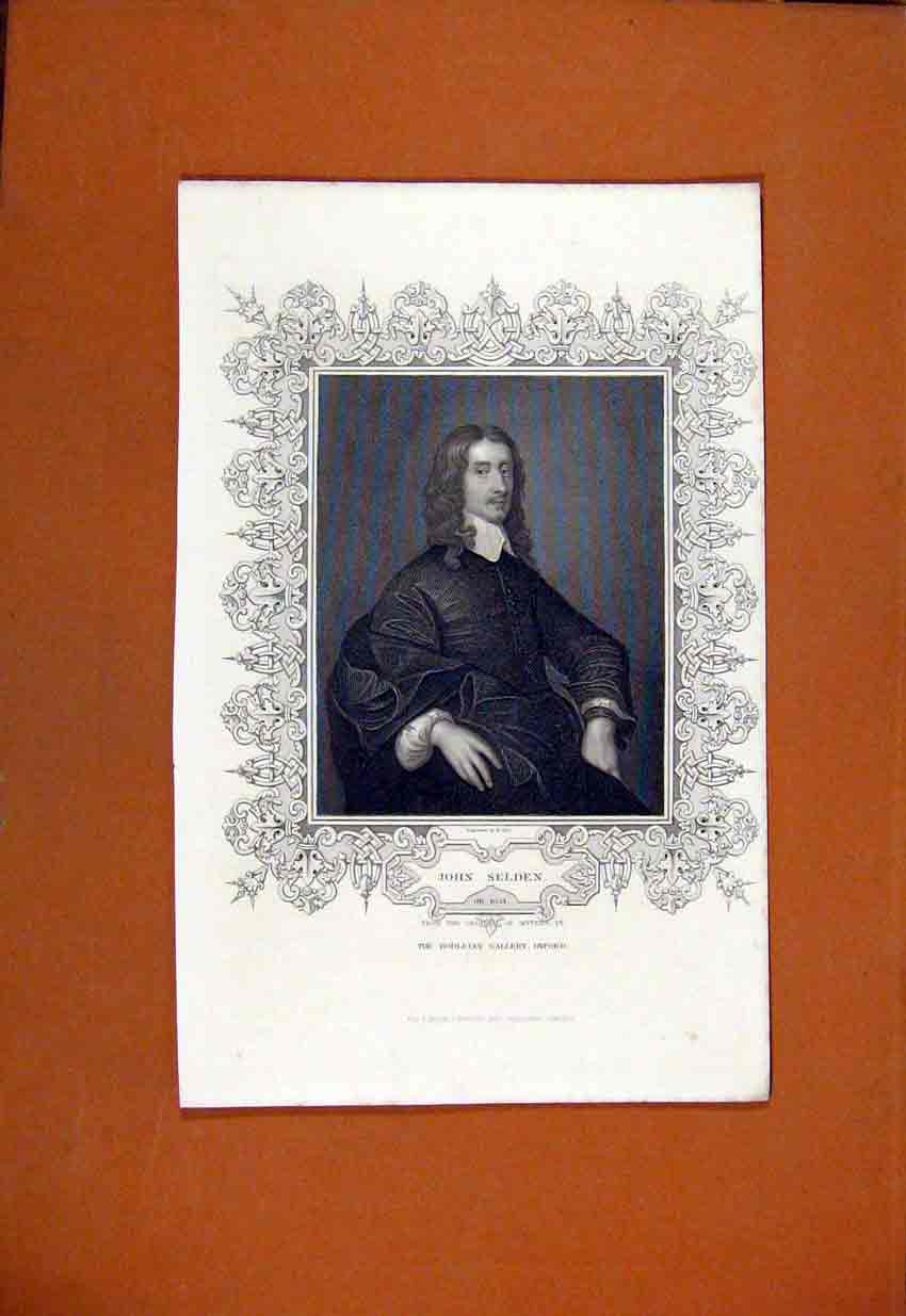 Original Old Antique Print Portrait John Selden Fine Art C1829 19th Century