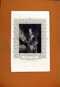 Original Old Antique Print George Lord Rodney Portrait Fine Art 1829 19th