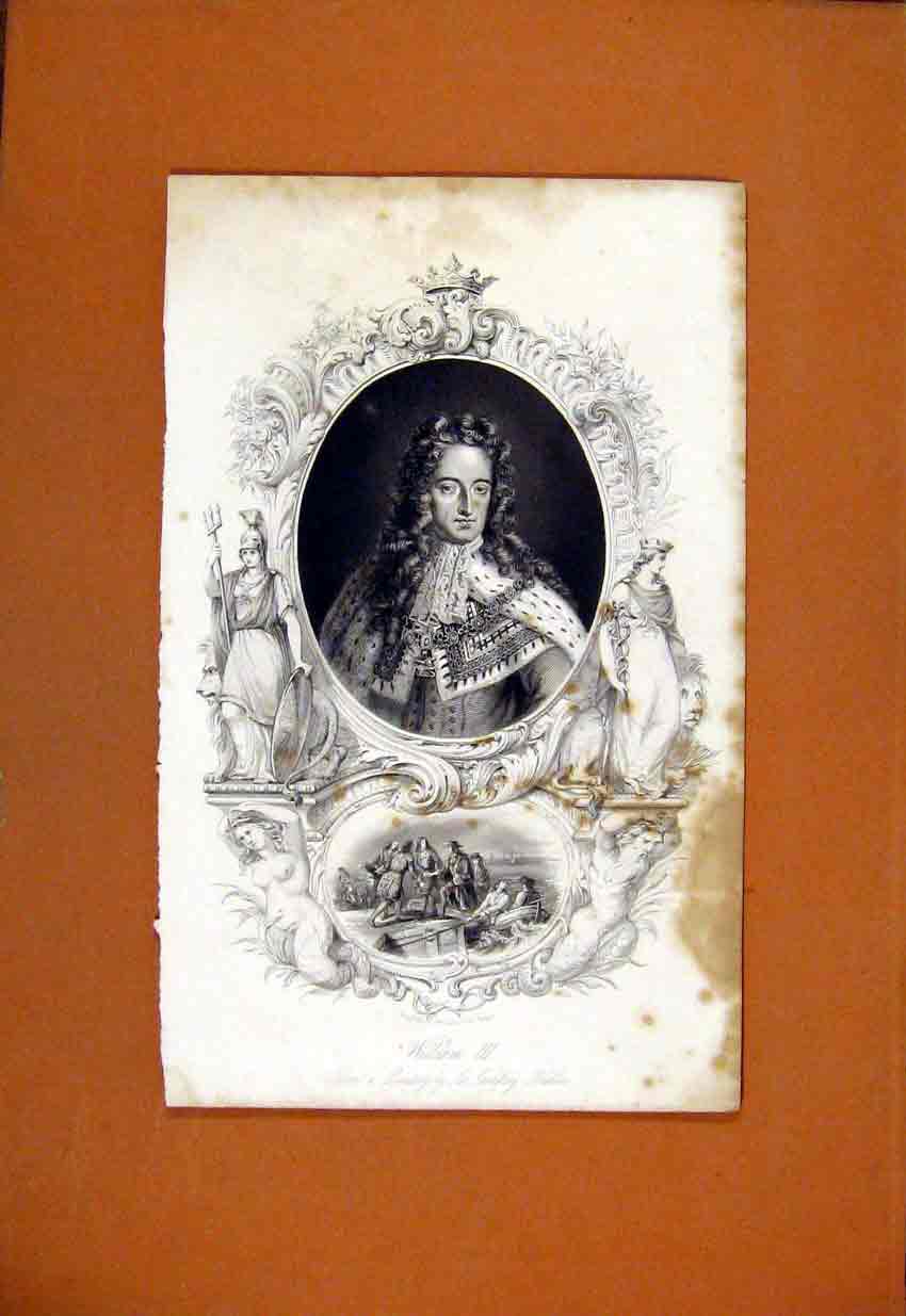 Original Old Antique Print William Iii Fine Art C1829 Portrait 19th Century