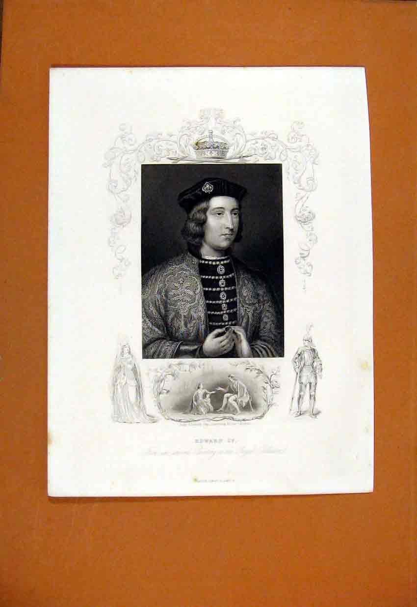 Original Old Vintage Print Portrait Edward Iv Four Fine Art C1929 20th Century