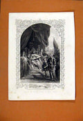 Original Old Antique Print Signin Magna Charta King John Portrait
