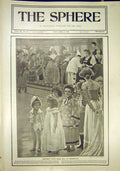 Original Old Antique Print Children Fancy Dress Ball Kensington 1902 20th