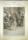 Old Antique Print Theatre Avenue Gulliver'S Travels Paint Box Bank London