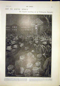Original Old Antique Print Africa Guards Wellington Barracks Troops 1902 20th