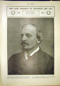 Old Antique Print Portrait Marquis Dufferin Ava Hamilton-Temple-Blackwood