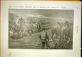 Original Old Antique Print Ploughing Season Farm England Horse Plough 1902 20th