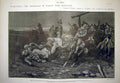 Original Old Antique Print Barbed-Wire Colonial Troops Fence Africa 1902 20th