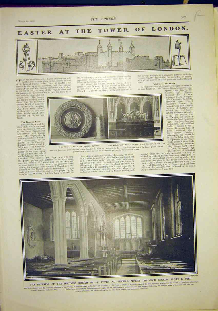 Original Old Antique Print Easter Tower London Stars Universe Astronomy 1902