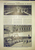 Old Antique Print Ceremony Munich Bavaria House Lords Ludwigstrasse 1902 20th