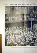 Original Old Antique Print King Edward Speech House Lords Parliament 1902 20th