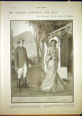 Original Old Antique Print Theatre Hawtrey Play President Clements 1902 20th