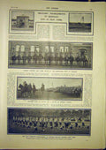 Original Old Antique Print Military Tournaments Germany New York America 1902