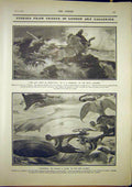 Original Old Antique Print Fine Art 1902 Salisbury Davis Hippolytus Charybdis