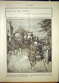 Original Old Antique Print Derby Road Epson Races Wells Procession 1902 20th
