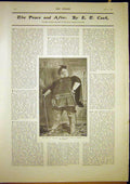 Old Antique Print Theatre Tree Falstaff Portrait Merry Wives Windsor 1902 20th