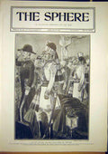 Old Antique Print India Loyal Flag Salute East West Aldershot Review 1902 20th